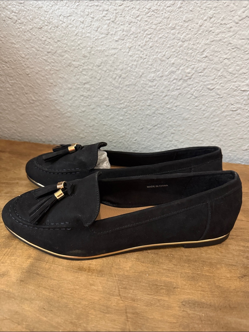 London Rag Women's Black Tassel Loafers size 9